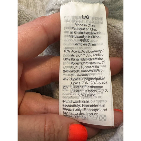 Madewell light gray long sleeves rolled crew neck sweater size large - Picture 5 of 10